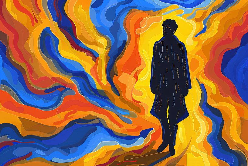 Portrait d'un homme avec cercle de couleur par Art & Soul Creations