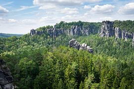 Green forest and sandstones in the Bastei area