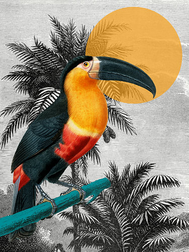 the Vintage Tropical Toucan by Marja van den Hurk