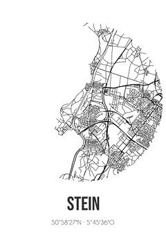 Stein (Limburg) | Landkaart | Zwart-wit van MijnStadsPoster