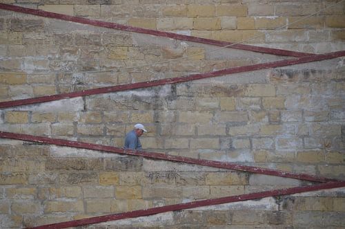 Man coming down the stairs