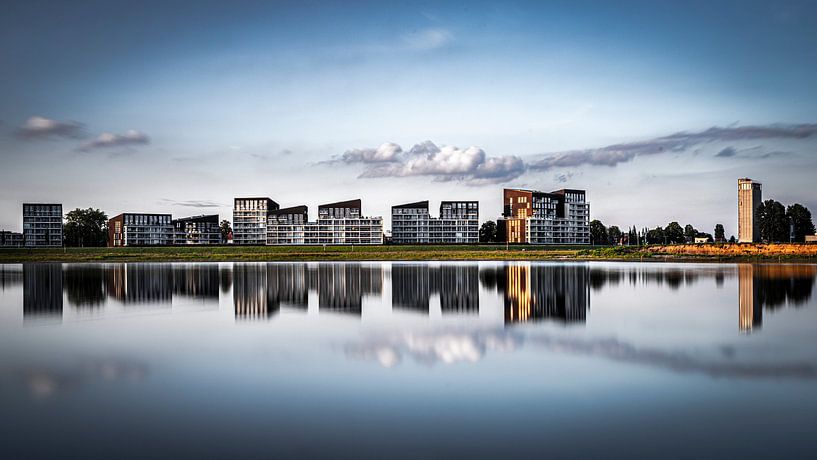 The Deventer Pothead with reflection in the river IJssel by Bart Telling
