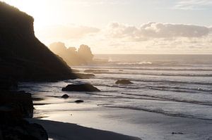 Zonsondergang bij Punakaiki van Eddo Kloosterman