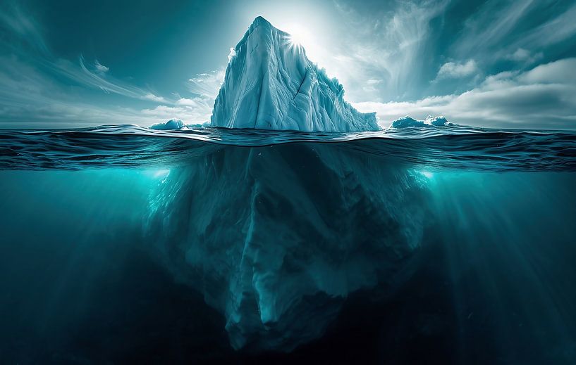 Eismeer von fernlichtsicht