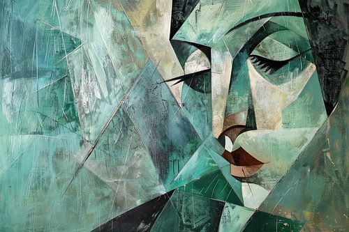 Abstracte kunst vrouw geometrisch