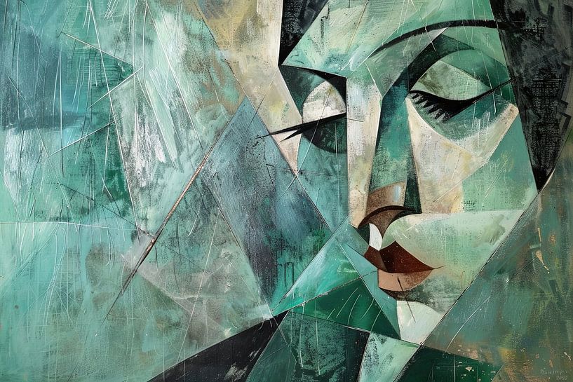 Abstracte kunst vrouw geometrisch van Poster Art Shop