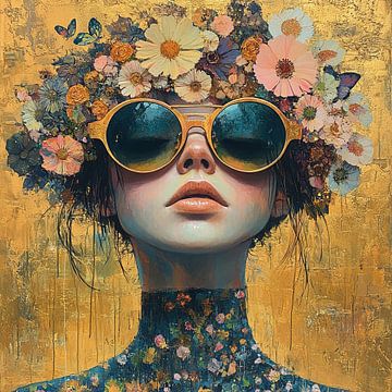 Femme fleurs sur Peintures accrocheuses