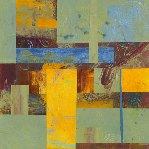 Sun and rain - Colorful Geometric Abstract Collage
