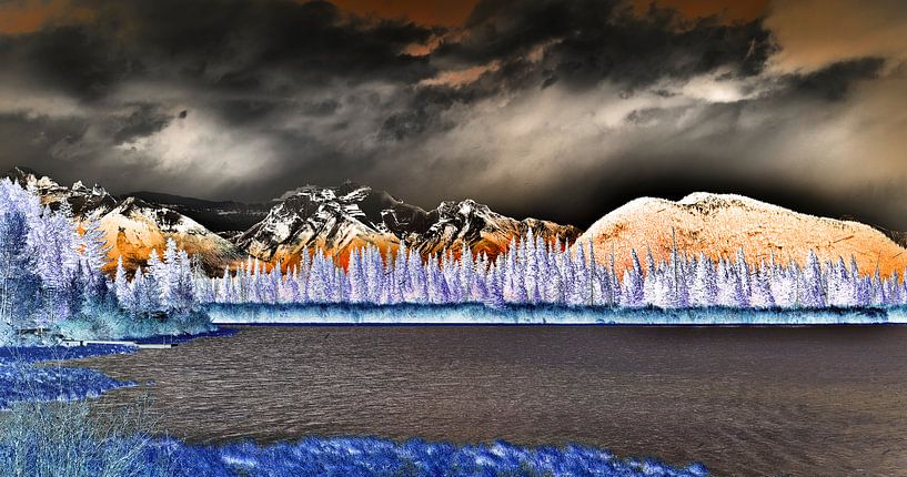 Mount Girouard over water by Graham Forrester