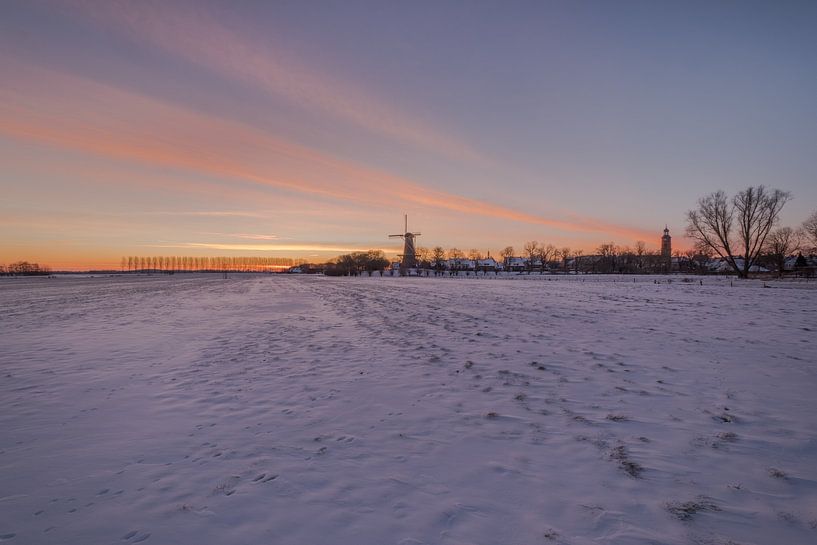 Dutch mill in the snow by Moetwil en van Dijk - Fotografie