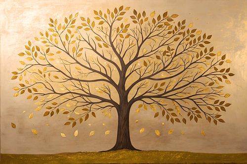 Zwart Goud Schilderij | Gouden Schilderij | Groot Schilderij Woonkamer van AiArtLand
