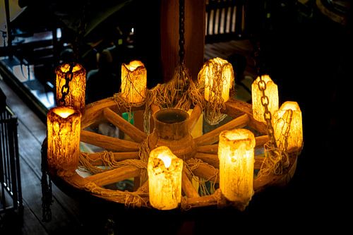 Lustre à bougies rustique