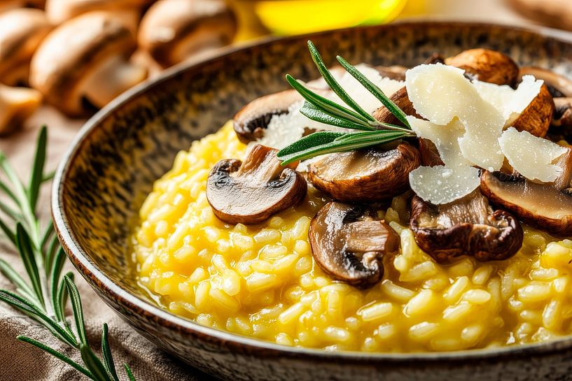 Köstliches Pilzrisotto mit Parmesan von Poster Art Shop
