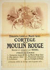 Processie van de Moulin Rouge, 1890 - 1900 van Atelier Liesjes