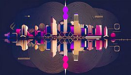 Stad met reflectie en patroon