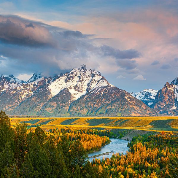 Zonsopkomst bij de Snake River Overlook van Henk Meijer Photography