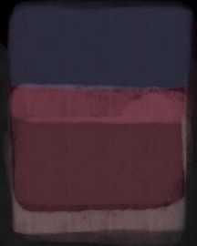 Modern abstract art in muted violet, pink, purple and black by Dina Dankers