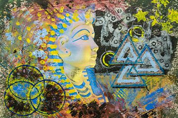 Schilderij met portret uit het oude Egypte van Lisette Rijkers