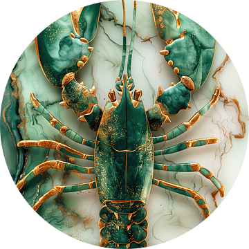 Lobster Luxe - Smaragd Groene KREEFT op marmer van Marianne Ottemann - OTTI
