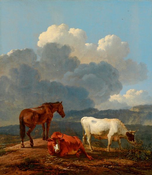 Italianiserend landschap met vee, Karel Dujardin van Meesterlijcke Meesters