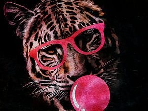 Kaugummi Tiger Porträt Kunst Modern