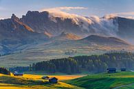 Coucher de soleil à Alpe di Siusi par Henk Meijer Photography Aperçu