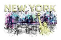Modern Art NEW YORK CITY Skyline Splashes | geel van Melanie Viola thumbnail