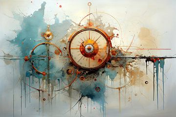 Clock, painting, abstract A1 by Joriali