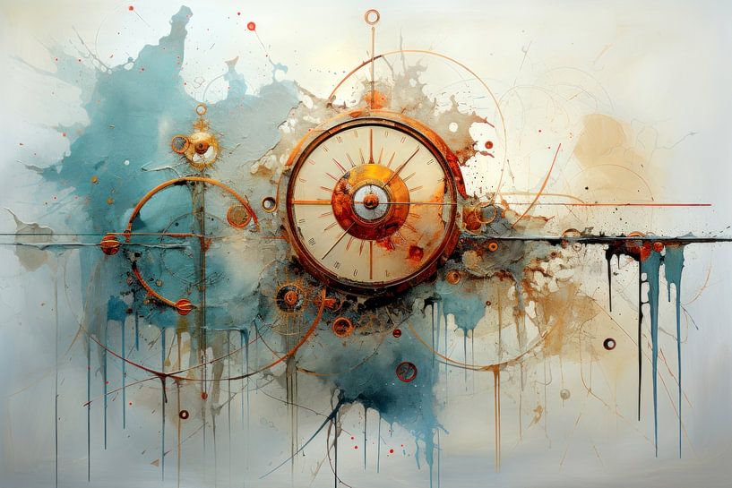 Clock, painting, abstract A1 by Joriali photography and paintings