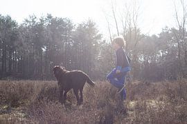 boy with his dog by Lucienne de Brabander
