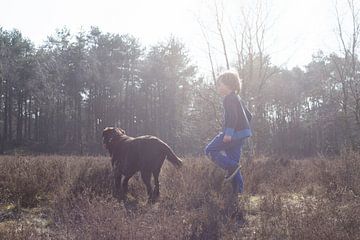 boy with his dog by Lucienne de Brabander