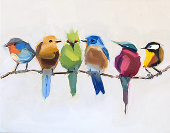 Vogels op een tak