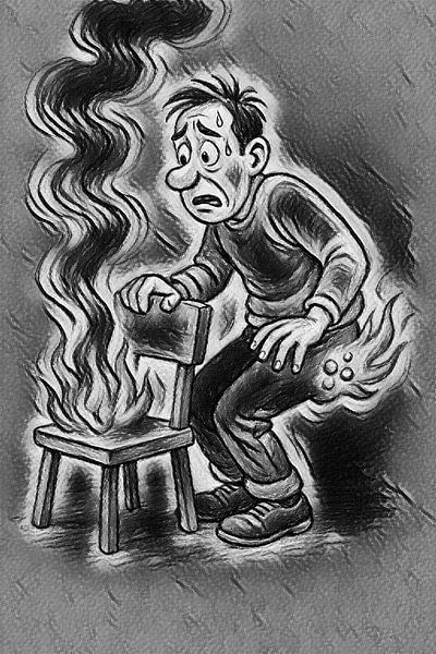 Wer sich das Gesäß verbrennt, muss den Preis dafür zahlen. von Jose Lok