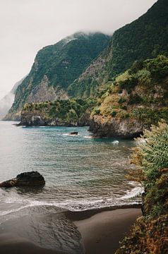 Green rocky coastline Madeira
