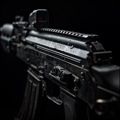 SMG mitrailleur close up