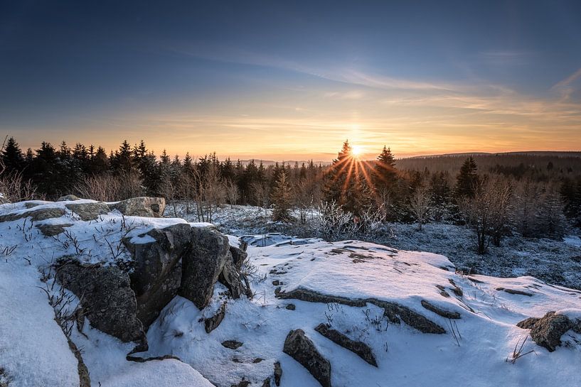 Coucher de soleil du Harz en hiver par Steffen Henze