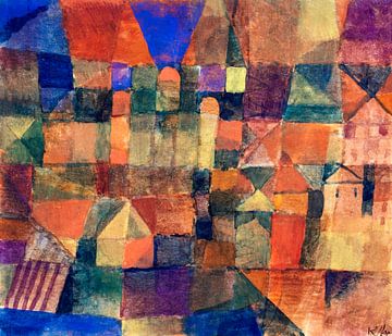 City with the three domes (1914) painting by Paul Klee. van Studio POPPY