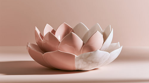 Lotusbloem sculptuur lichtroze-marmer