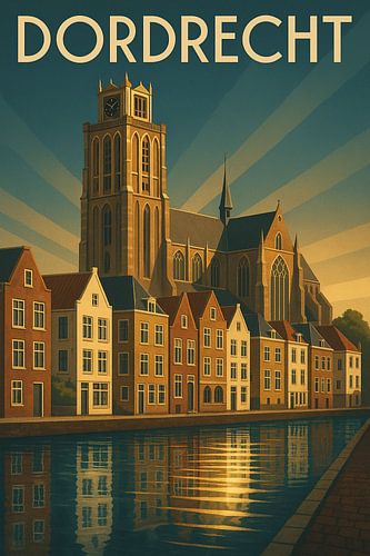 Dordrecht Skyline Vintage Reisposter van Travel Shop