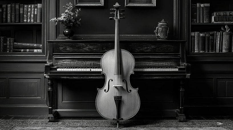 Musical instrument in black and white by Gelissen Artworks