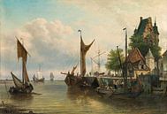 Elias van Bommel, Segelschiffe im Hafen, 1883 von Atelier Liesjes Miniaturansicht