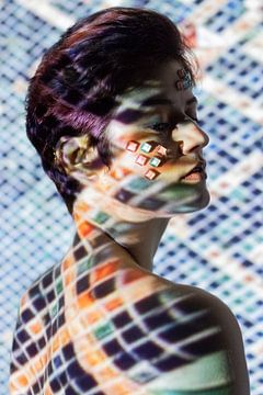 Woman in mosaic by Iris Kelly Kuntkes