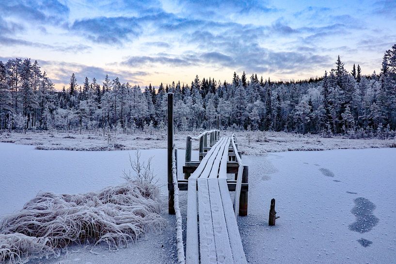 Bridge over a Swedish lake by Fields Sweden