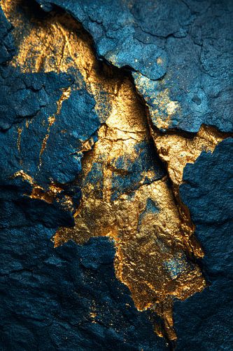Texture Gold in Blue Fracture Line