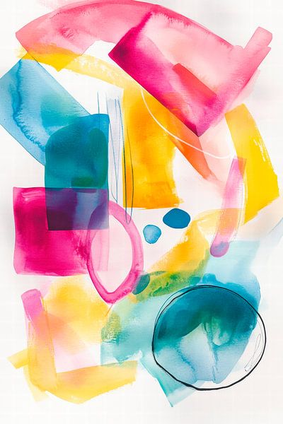 Colourful watercolour composition - Abstract by Poster Art Shop