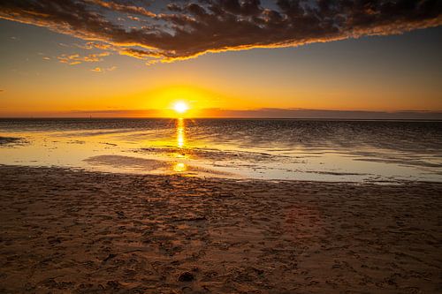 Sonnenuntergang am Strand von St. Peter Ording
