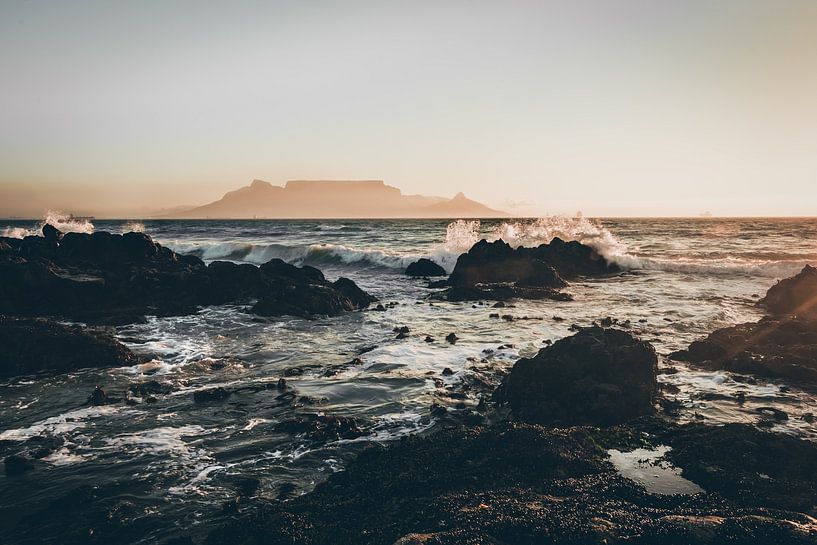 Tafelberg vanaf Bloubergstrand, Kaapstad van Mark Wijsman