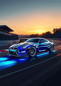 Nissan Skyline GTR R34 Speeding on Sunset by MIROKKU