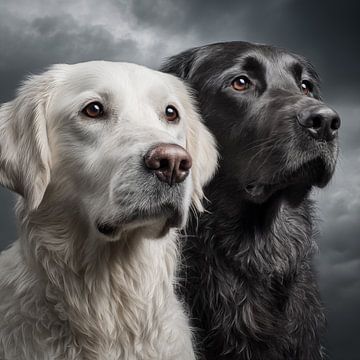 Portrait of two dogs