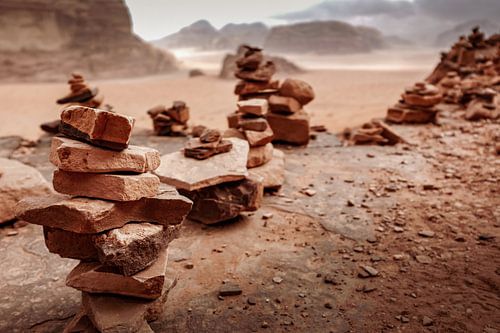 Steenmannetjes in Wadi Rum, Jordanië